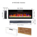 60 inch recessed ultra thin tempered glass front wall mounted electric fireplace with remote and multi color flame & emberbed, LED light heater - DTYStore