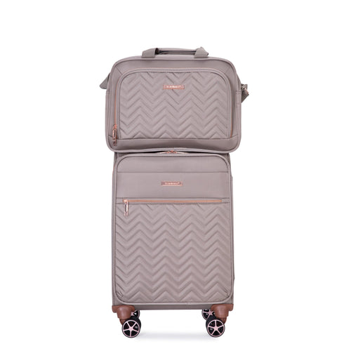 Softshell Terylene Luggage Set with Spinner Wheels - 4-Piece (16/20/24/28) Khaki - Image 13