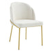 set of 2 dinning chair white seat brown leg - DTYStore