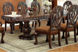 Formal Majestic Traditional Dining Chairs Cherry Solid wood Fabric Seat Intricate Carved Details Set of 2 Side Chairs - DTYStore