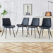 Black artificial leather backrest cushion dining chair, black metal legs, curved widened cushion design for more comfort, suitable for restaurants, kitchens, bedrooms, offices.(4 chairs) 0502 - DTYStore