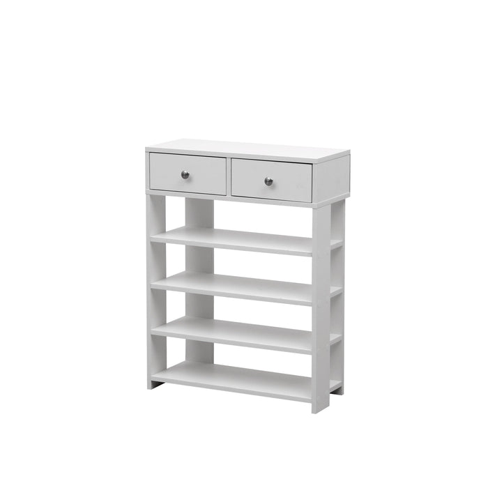 Storage Rack Storage Organiser in the Entryway Economical Home Shoe Rack Multi-Layer Shoe Cabinet,bring 2 drawers ,Very Suitable for Entrance Hallway (White) - DTYStore