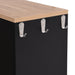 Narrow Design Tipping Bucket Shoe Cabinet with 3 Flip Drawers, Wood Grain Pattern Top Entryway Organizer with 3 Hooks, Free Standing Shoe Rack with Adjustable Panel for Hallway, Black - DTYStore