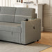 85 Inches Corduroy Sofa Bed, 3 Seater Sleeper Sofa with Storage Chaise, Square Handrail With Two Cup-holder And USB Charge Port, Pull Out Couch for Living Room - DTYStore