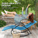 Outsunny Rocking Chair, Zero Gravity Patio Chaise Sun Lounger, Outdoor Rocker, UV Water Resistant, Pillow for Sunbathing, Lawn, Garden or Pool, Light Blue - DTYStore