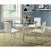 Set of 2 Leatherette Upholstered Side Chairs in White and Chrome - DTYStore