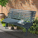 Outsunny 48.5' Garden Bench, Outdoor Patio Bench, Lightweight Aluminum Park Bench with Slatted Seat for Lawn, Park, Deck, Blue - DTYStore