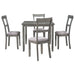 5 Piece Industrial Wooden Dining Table Set with 4 Chairs for Dining Room - DTYStore