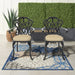 Cast Aluminum Patio Dining Chair 2PCS With Black Frame and Cushions In Random Colors - DTYStore