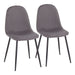 Pebble Contemporary Chair in Black Steel and Charcoal Fabric by LumiSource - Set of 2 - DTYStore