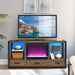 60 inch Electric Fireplace Media TV Stand With Sync Colorful LED Lights-Reclaimed Barnwood Color - DTYStore
