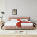 King Size Upholstered Bed ,comfortable upholstered bed frame, Chenille fabric, with headboard and solid bed frame. With drawer for storage.-Pink(88.5''*85.5''*31'') - DTYStore