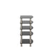 5-Tier Tempered Glass Side Table Stainless Steel Frame End Table for Living Room, Bedroom, Black - DTYStore