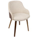 Bacci Mid-Century Modern Dining/Accent Chair in Walnut Wood and Cream Fabric by LumiSource - Set of 2 - DTYStore