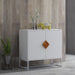 Solid Wood Square Shape Handle 2 Doors Sideboard - DTYStore