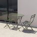 3 Piece Patio Bistro Set of Foldable Round Table and Chairs, Dark Green - DTYStore
