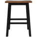 Farmhouse Rustic 2-piece Counter Height Wood Kitchen Dining Stools for Small Places, Walnut+Black - DTYStore
