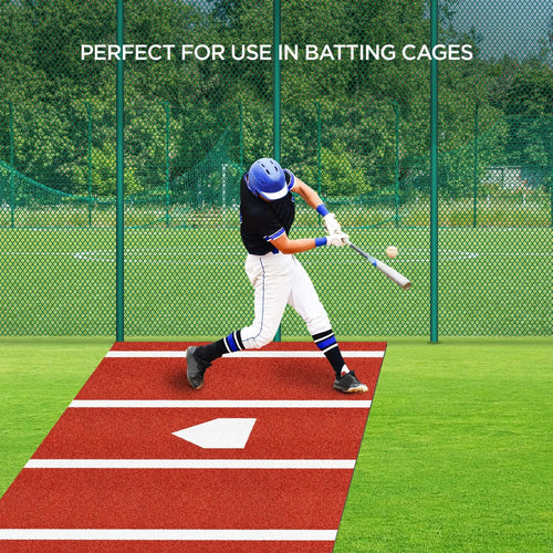 Premium Baseball Batting Mat: 10x3.8 ft Indoor/Outdoor Portable Baseball Softball Hitting Mat, Non-slip Rubber Bottom Batting Cage Mat with Home Plate for Batter, Pitcher and Catcher Training - Image 4