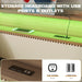 Twin Size Daybed with Trundle, Upholstered Daybed with Charging Station and LED Lights, Beige - DTYStore