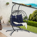 Double Egg Chair with Stand Hanging Indoor Outdoor Wicker Rattan Patio Basket Egg Swing Chair Hammock Egg Chairs with UV Resistant Cushions 600 lbs for Bedroom Balcony Patio - DTYStore