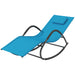 Outsunny Rocking Chair, Zero Gravity Patio Chaise Sun Lounger, Outdoor Rocker, UV Water Resistant, Pillow for Sunbathing, Lawn, Garden or Pool, Light Blue - DTYStore