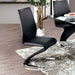 Contemporary Style Z-Shaped Chair Base 2pcs Dining Chairs Black Leatherette Chrome Finish Side Chair Dining Room Furniture - DTYStore