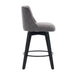 007-25' Swivel Bar Stools Set of 2-Modern Counter Height Stools with Linen Upholstery&Button Tufted Back, Solid Wood Frame Barstools for Kitchen Island, Breakfast Bar or Home Pub, Dark Grey - DTYStore