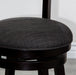 30' Bar Height Slat Back Swivel Stool, Espresso Finish, Charcoal Fabric Seat - DTYStore