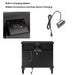Open Space and 2 Drawers Dresser Nightstand with Charging Station, Farmhouse End Table with USB Ports and Outlets, Fluted Pilasters Design Side Table with Solid Wood Legs for Bedroom