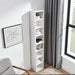 8-Tier Media Tower Rack, CD DVD Slim Storage Cabinet with Adjustable Shelves, Tall Narrow Bookcase Display Bookshelf for Home Office,Multi-functional double-decker bookcase - DTYStore