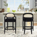 Americana Mid-Century Modern 26' Cane Back Counter Stool, Jet Black Woven - DTYStore