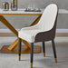Dining Chair with PU Leather White and brown metal legs (Set of 2) - DTYStore