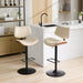 Walnut Bentwood Bar Stools Mid Century Modern Adjustable Counter Height Black Leather Upholstered 360°Swivel Bar Chairs for Kitchen Island/Dining Room/Cafe, 1 chair/1carton,Beige - DTYStore