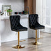 Furniture,Thick Golden Swivel Velvet Barstools Adjusatble Seat Height from 27-35 Inch, Modern Upholstered Bar Stools with Backs Comfortable Tufted for Home Pub and Kitchen Island (Black,Set of 2) - DTYStore
