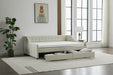aybed Corner Bed Sofa Bed with Drawers Velvet Upholstered daybed Twin Daybed with Storage, Wood Slat Support (Beige,full,79.9'x58.2'x28.7') - DTYStore