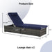 Outdoor Chaise Lounge Chair Set of 2 with Storage Patio Pool Chairs Tanning Lounges for Outside,Beach Rattan Recliners with Adjustable Backrest, Table, Cushion for Poolside Backyard Garden - DTYStore