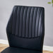 Luxury Simple Chair - Set of 6 BLACK PU Material High Resilience Dining Chair with Metal Silver Leg.The Chair Back Has a Vertical Stripe Design With Smooth And Uniform Lines. - DTYStore