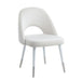 Zemirah White Velvet & White Gloss Finish Side Chair (Set of 2) - DTYStore