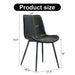 Black artificial leather backrest cushion dining chair, black metal legs, curved widened cushion design for more comfort, suitable for restaurants, kitchens, bedrooms, offices.(4 chairs) 0502 - DTYStore