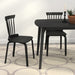 Dining Chairs Set of 2, Farmhouse Wooden Spindle Back Kitchen Chairs, Windsor Dining Chairs for Kitchen and Dining Room, Black.Solid Wood Slat Back Windsor Chair (Set of 2) - DTYStore