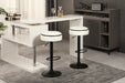 Round Storage Bar Stool Set of 2, White Faux Leather Height Adjustable Barstool, 360°Counter Height Swivel Stool, Armless Bar Chair with Metal Frame for Kitchen Counter Dining Living Room - DTYStore