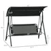 Outsunny 3-Seat Outdoor Patio Swing Chair with Removable Cushion, Steel Frame Stand and Adjustable Tilt Canopy for Patio, Garden, Poolside, Balcony, Backyard, Black 1 - DTYStore