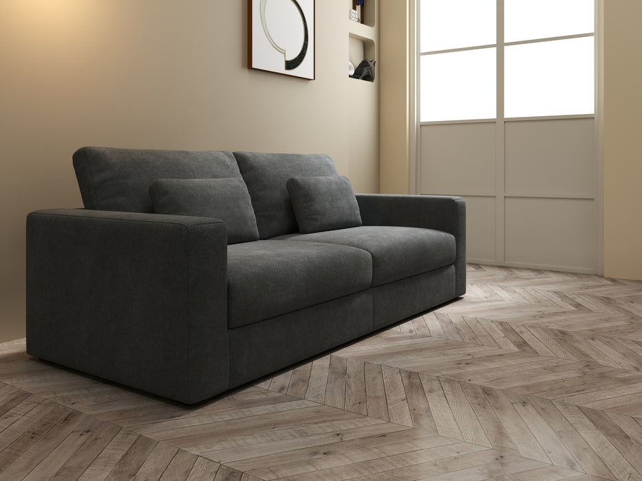 83" Modern Sofa Couches for Living Room, 3 Seater Sofa with Detachable Cover & double cushioning, Haze