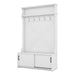 Hall Tree with Top Shelf and Storage Bench, Hallway Shoe Cabinet with Sliding Doors, Coat Rack with 5 Hanging Hooks for Entryways Hallways,White - DTYStore