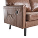 COOLMORE Loveseat Sofa, Mid Century Modern Love Seat, 2 Seater Sofa Couches for Living Room, Small Couch with USB & Removable Pillow Cover, Comfy Couch for Bedroom, Apartment (Brown PU)