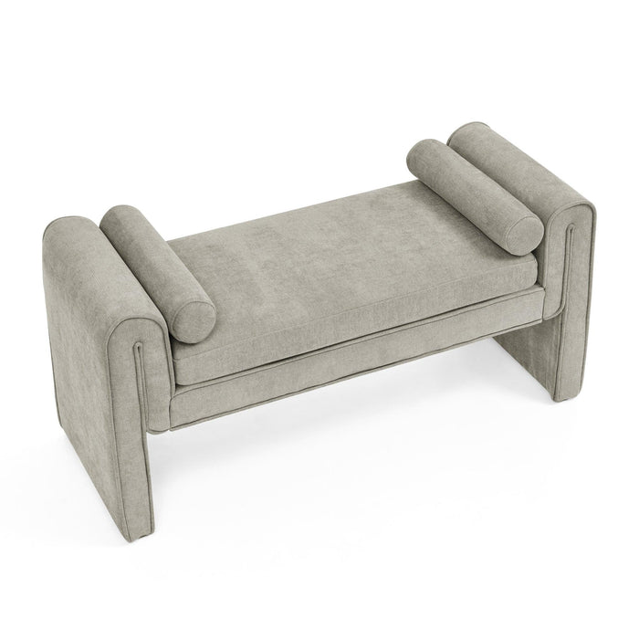 Bedroom storage stool, linen fabric storage stool, large storage space, 50.39 inches, can be used for bed end, living room, entrance, Gray - DTYStore