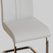 Modern Dining Chairs,PU Faux Leather High Back Upholstered Side Chair with C-shaped Tube Plating Metal Legs for Dining Room Kitchen Vanity Patio Club Guest Office Chair (Set of 4) (White+PU Leather) - DTYStore