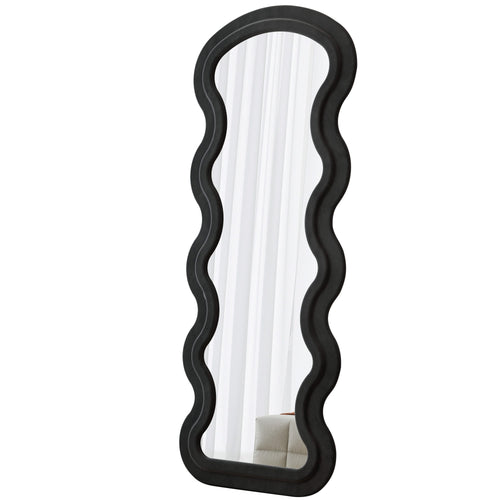 Flannel Full Length Wave  Floor Mirror  for Bedroom living room Hanging or Against The Wall black - Image 2