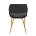 Margarite Contemporary Dining/Accent Chair in Gold Metal and Black Faux Leather by LumiSource - Set of 2 - DTYStore