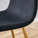 Luxury Simple Chair - Set of 4 BLACK Linen-Cotton Material High Resilience Dining Chair with Metal Golden Leg.Integral metal leg architecture,Suitable for various interior decoration styles. - DTYStore
